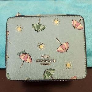 Coach Leather Beach Umbrella Travel Jewelry Case